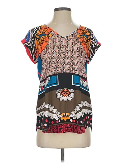 Pre-owned Express Short Sleeve Blouse In Orange
