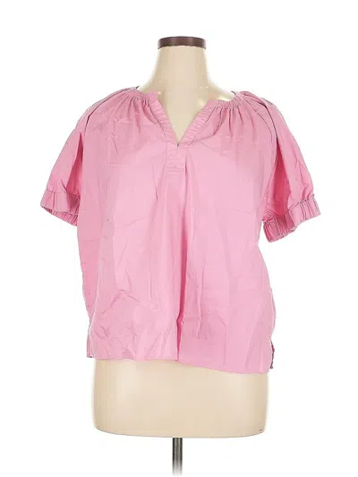 Pre-owned Express Short Sleeve Blouse In Pink
