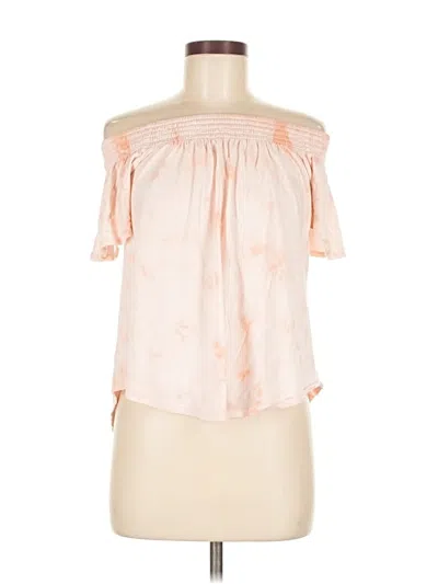 Pre-owned Express Short Sleeve Blouse In Pink