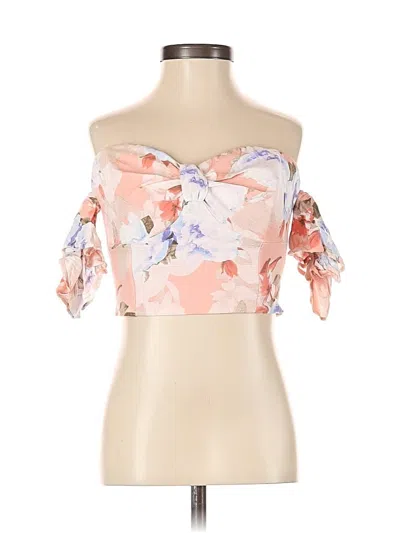 Pre-owned Express Short Sleeve Blouse In Pink