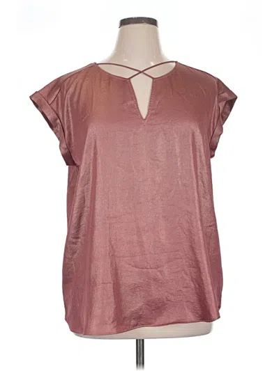 Pre-owned Express Short Sleeve Blouse In Pink