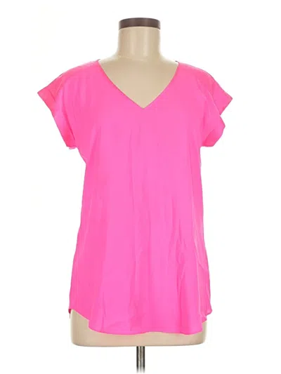 Pre-owned Express Short Sleeve Blouse In Pink