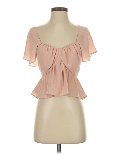Pre-owned Express Short Sleeve Blouse In Pink