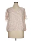 Express Short Sleeve Blouse In Pink