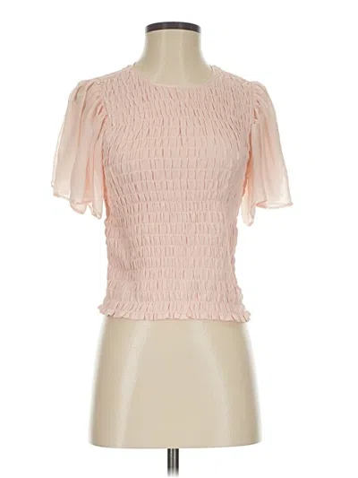 Pre-owned Express Short Sleeve Blouse In Pink