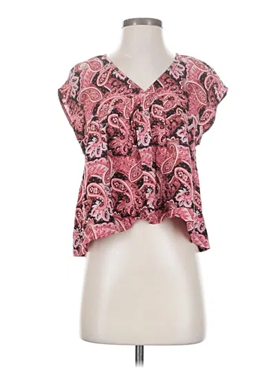 Express Short Sleeve Blouse In Pink
