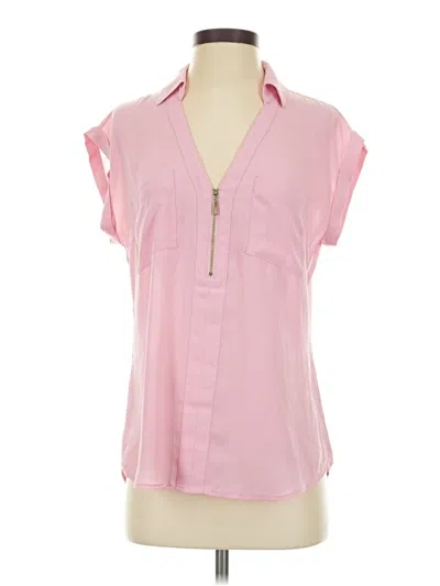 Pre-owned Express Short Sleeve Blouse In Pink
