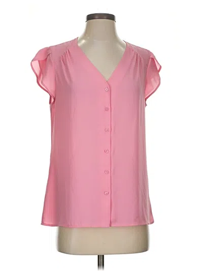 Pre-owned Express Short Sleeve Blouse In Pink