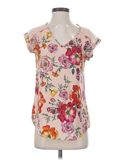 Pre-owned Express Short Sleeve Blouse In Pink