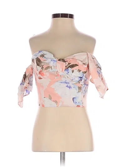 Pre-owned Express Short Sleeve Blouse In Pink