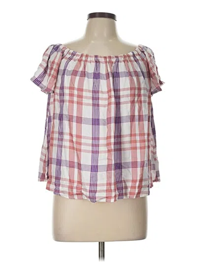 Pre-owned Express Short Sleeve Blouse In Pink