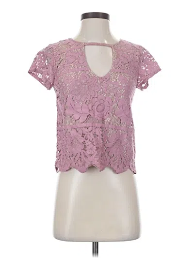 Pre-owned Express Short Sleeve Blouse In Pink