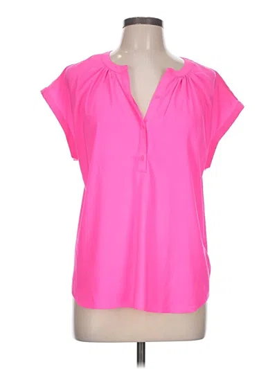Pre-owned Express Short Sleeve Blouse In Pink