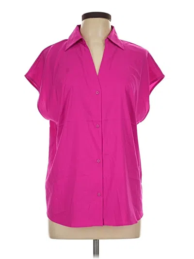 Pre-owned Express Short Sleeve Blouse In Pink