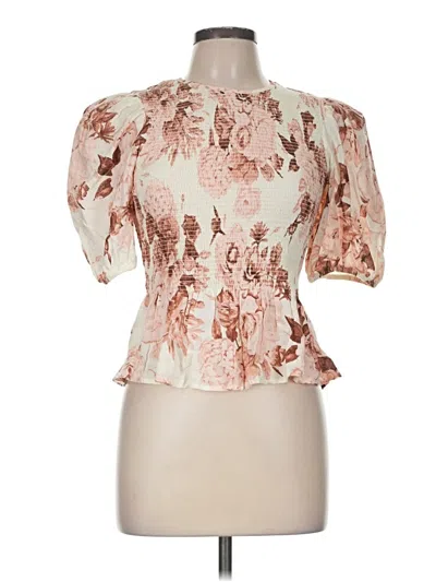 Pre-owned Express Short Sleeve Blouse In Pink