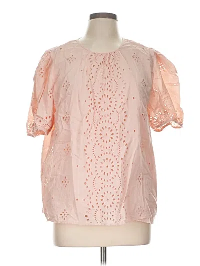 Pre-owned Express Short Sleeve Blouse In Pink