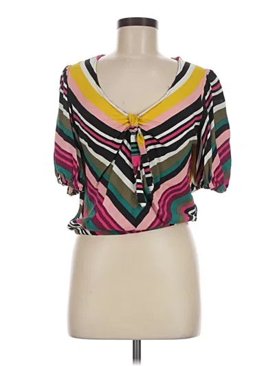 Pre-owned Express Short Sleeve Blouse In Pink