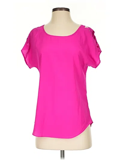 Pre-owned Express Short Sleeve Blouse In Pink