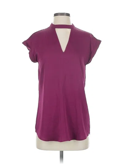 Pre-owned Express Short Sleeve Blouse In Purple