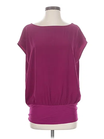 Pre-owned Express Short Sleeve Blouse In Purple