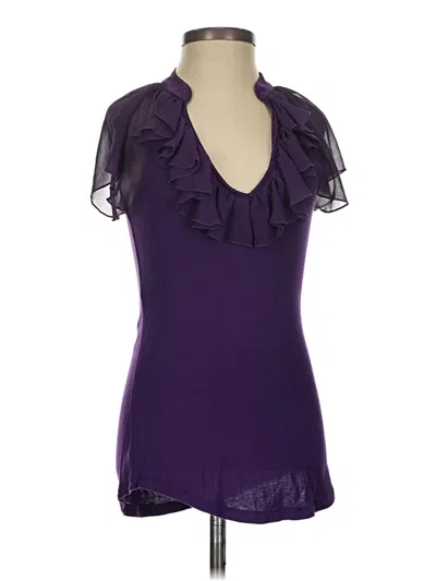 Pre-owned Express Short Sleeve Blouse In Purple