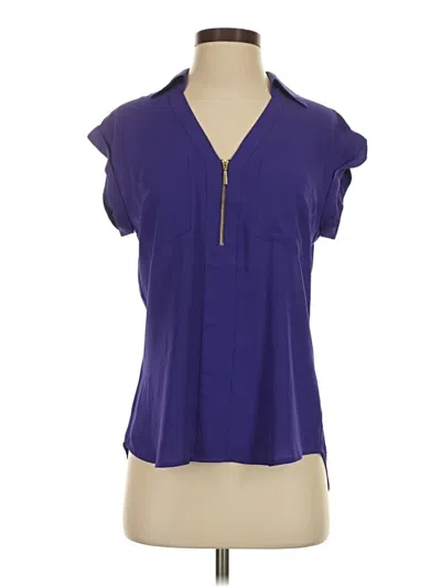 Pre-owned Express Short Sleeve Blouse In Purple