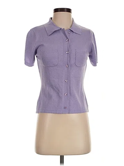 Pre-owned Express Short Sleeve Blouse In Purple