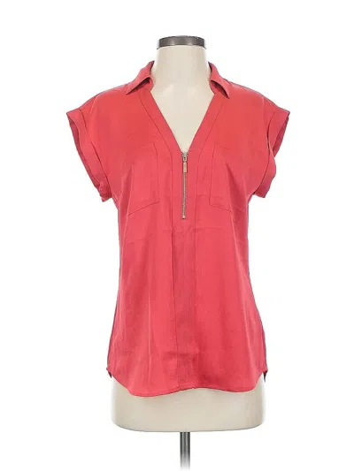 Pre-owned Express Short Sleeve Blouse In Red