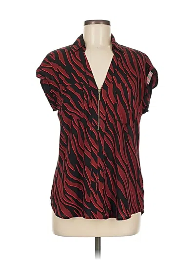 Pre-owned Express Short Sleeve Blouse In Red