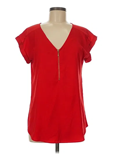 Pre-owned Express Short Sleeve Blouse In Red