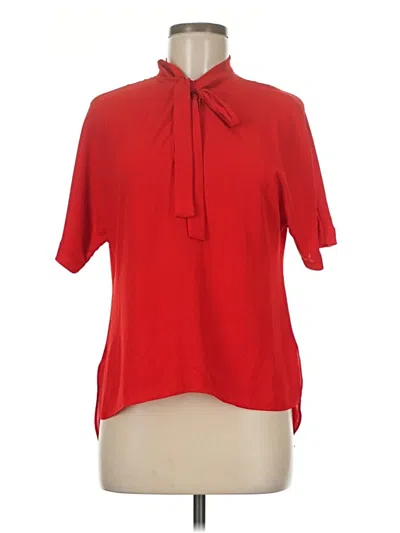 Pre-owned Express Short Sleeve Blouse In Red