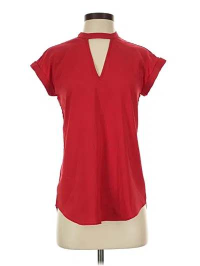 Pre-owned Express Short Sleeve Blouse In Red