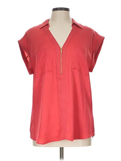 Pre-owned Express Short Sleeve Blouse In Red