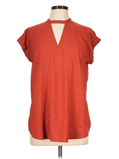 Pre-owned Express Short Sleeve Blouse In Red