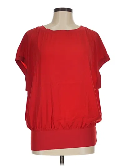 Pre-owned Express Short Sleeve Blouse In Red