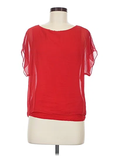 Pre-owned Express Short Sleeve Blouse In Red