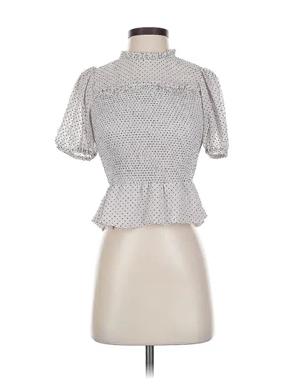 Pre-owned Express Short Sleeve Blouse In Silver