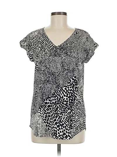 Pre-owned Express Short Sleeve Blouse In Silver