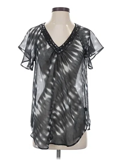 Pre-owned Express Short Sleeve Blouse In Silver