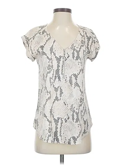 Pre-owned Express Short Sleeve Blouse In Silver