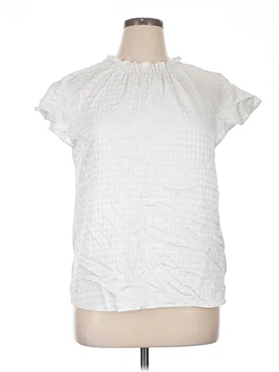 Pre-owned Express Short Sleeve Blouse In Silver