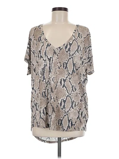 Pre-owned Express Short Sleeve Blouse In Silver