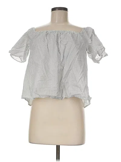 Pre-owned Express Short Sleeve Blouse In Silver