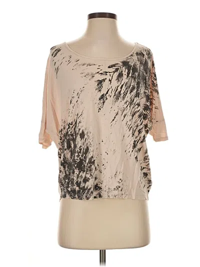 Pre-owned Express Short Sleeve Blouse In Tan