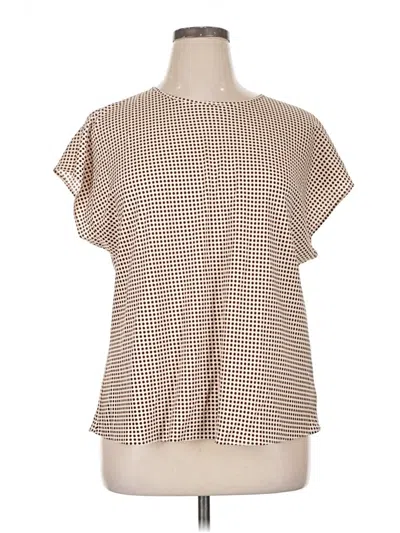 Pre-owned Express Short Sleeve Blouse In Tan
