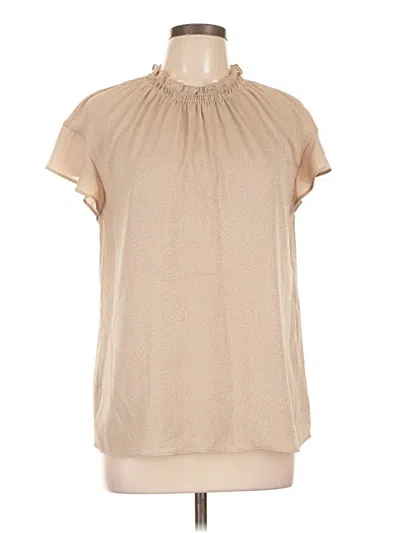 Pre-owned Express Short Sleeve Blouse In Tan