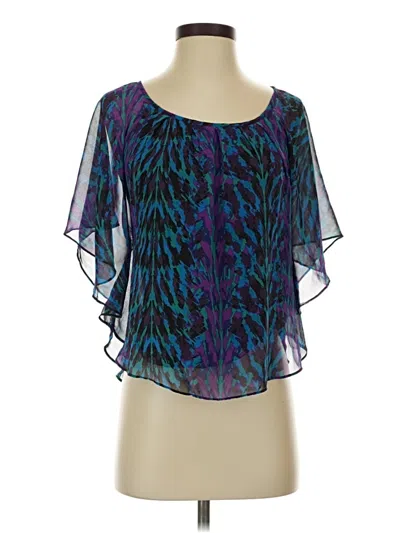 Pre-owned Express Short Sleeve Blouse In Teal