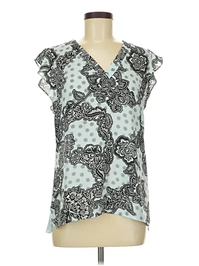 Pre-owned Express Short Sleeve Blouse In Teal