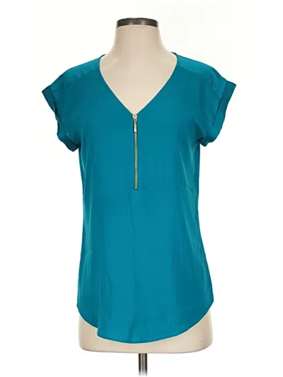 Pre-owned Express Short Sleeve Blouse In Teal