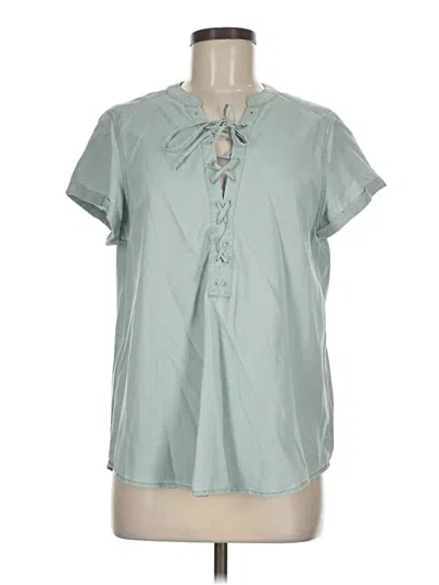 Pre-owned Express Short Sleeve Blouse In Teal